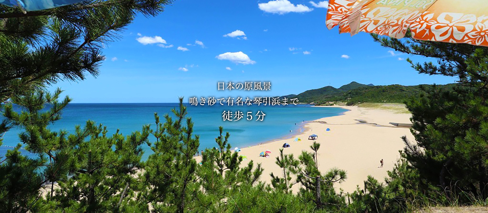 日本の原風景鳴き砂で有名な琴引浜まで徒歩５分